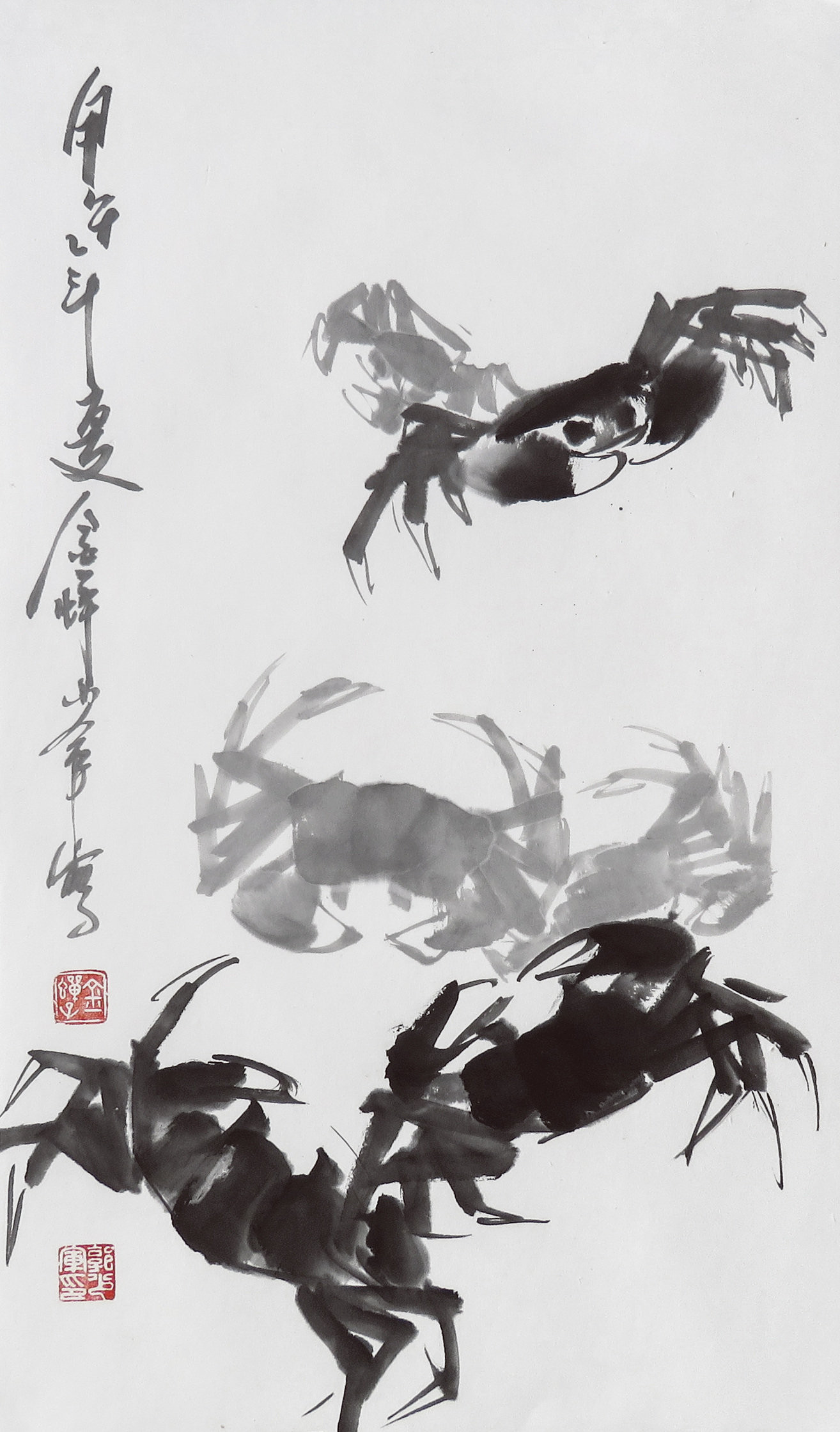 《螃蟹》58x34cm 纸本水墨 水墨动物 2018年 封面
